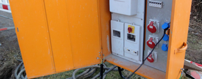 Baustrom bei Elektrotechnik Gernandt in Eisenach / Neukirchen